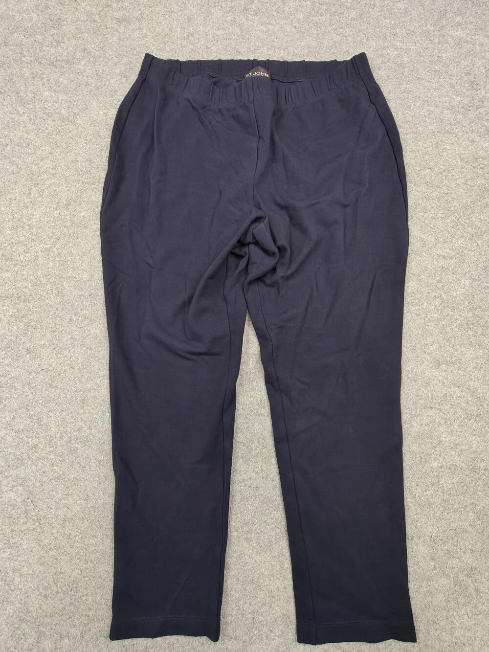 St. John Caviar Pants Womens Large Blue Dress Pants Cotton Blend Jersey